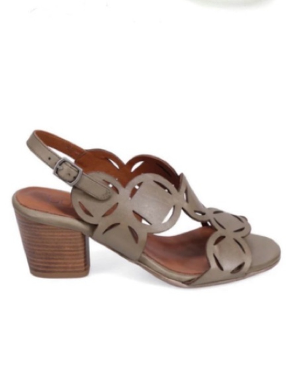 New! Bueno Cassidy Heeled Sage Leather Sandals | 39